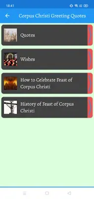 Corpus Christi Greeting Quotes android App screenshot 6